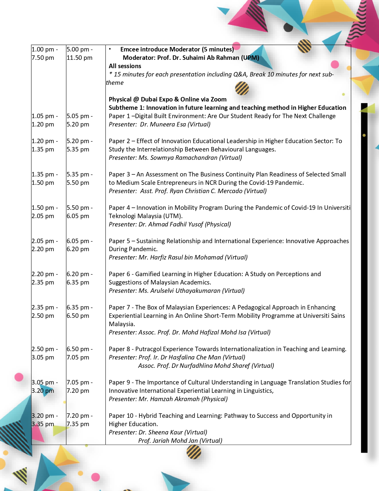 AIMS CONFERENCE DUBAI ITINERARY 1 FINAL VERSION page 0002