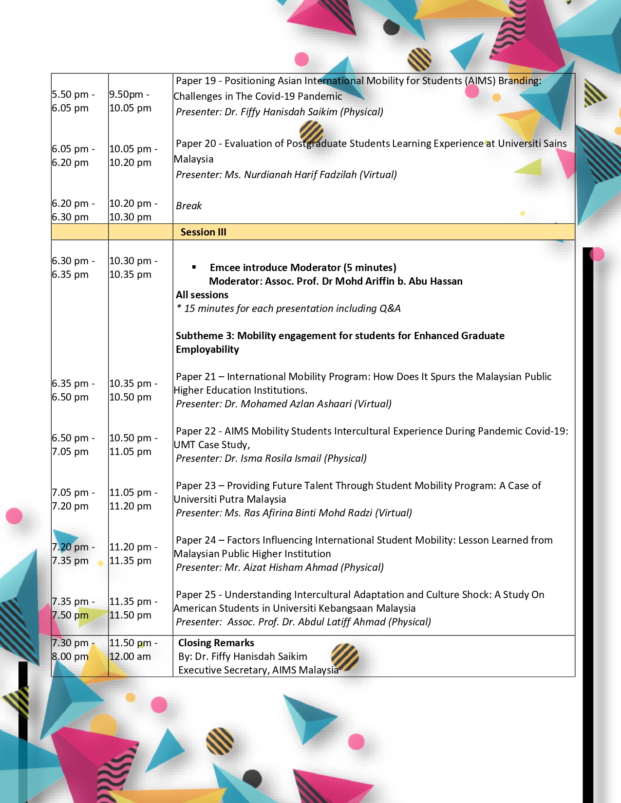 AIMS CONFERENCE DUBAI ITINERARY 1 FINAL VERSION page 0004